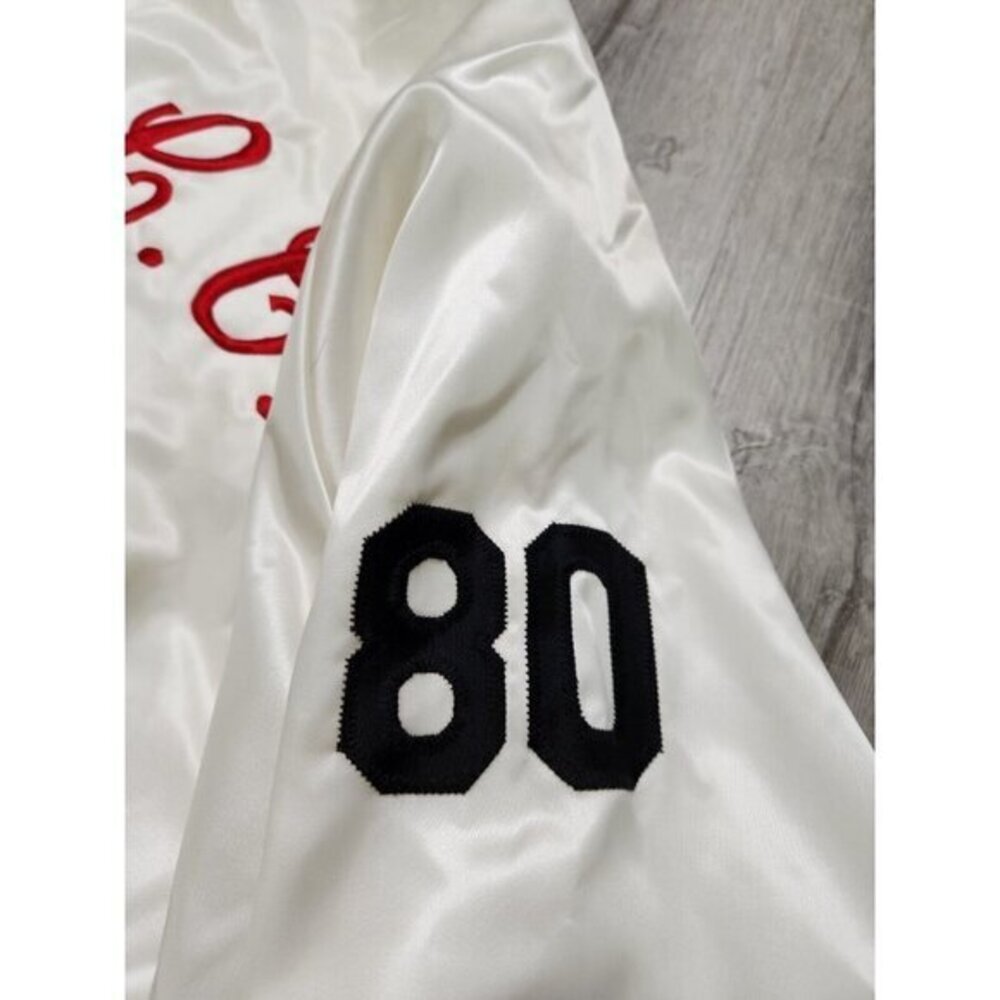 Vintage 60s "All Stars" White Satin Bomber Varsity Jacket‎ Mens Large - Picture 6 of 10
